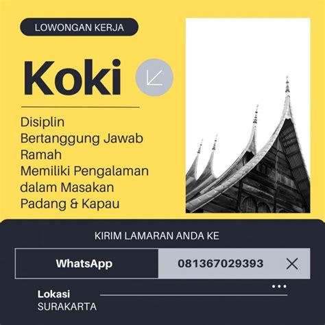 Lowongan Kerja April 2022 Koki Masakan Padang Di Solo INFO LOKER SOLO