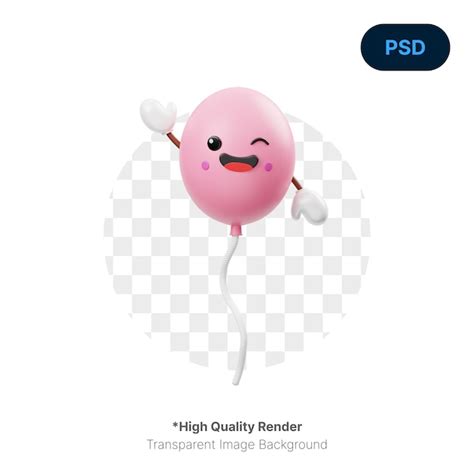 Premium PSD Cute Balloon 3d Icon Premium Psd