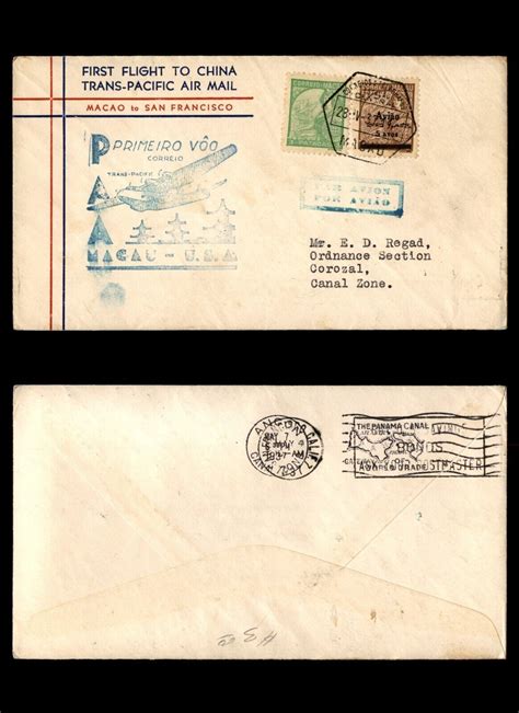 Mayfairstamps Macao To Canal Zone First Flight Cover Aac