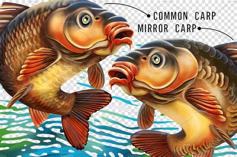 Common Carp & Mirror Carp Emblems. | Common carp, Carp, Fish logo