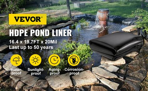 Vevor Pond Liner X Ft Mil Pond Liners For Outdoor Ponds