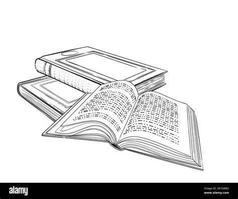 Outline Style Stack Of Books With Hardcover Vector Illustration