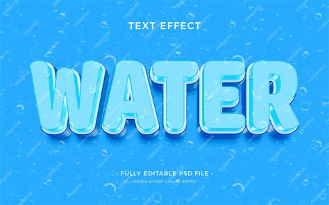 Premium Psd Water Drop Text Effect