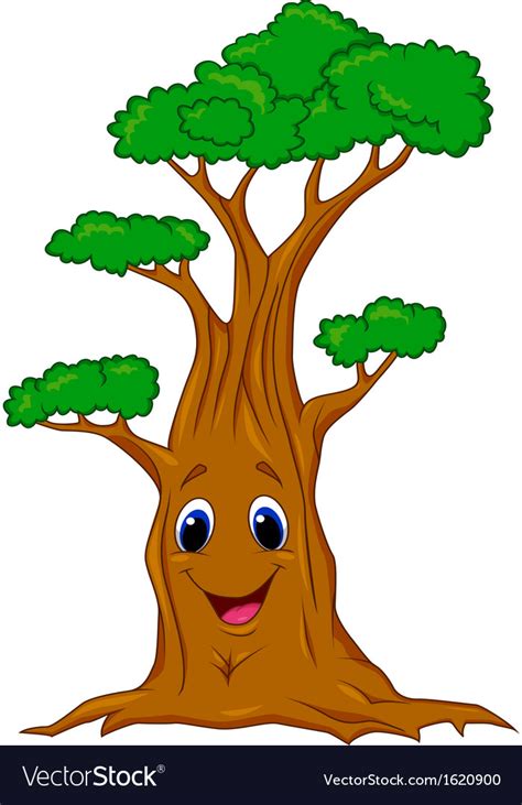 Tree cartoon character Royalty Free Vector Image