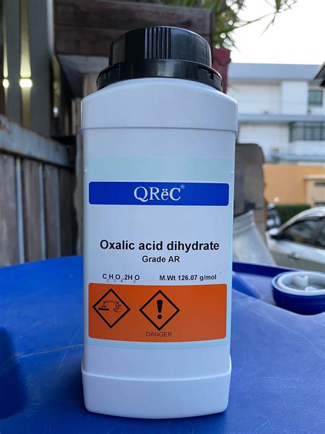 Oxalic Acid Dihydrate 995 Argrade 1 กิโลกรัมขวด ยี่ห้อ Qrec Newzealand แล็ป วัลเล่ย์