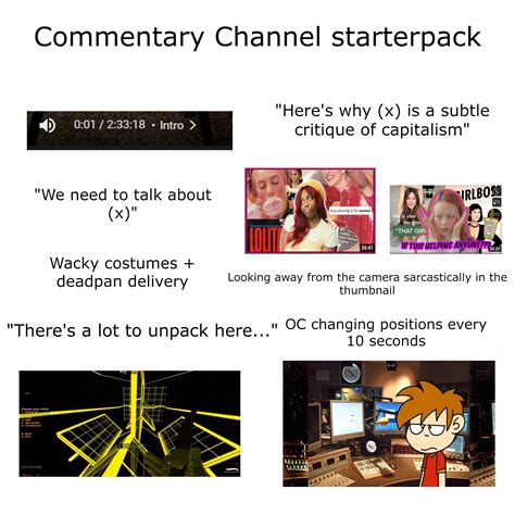 Commentary Channel Starterpack : r/starterpacks