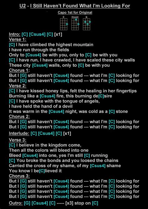 U I Still Havent Found What I Am Looking B Guitar Chords