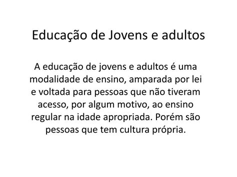 O Precursor Da Educação De Jovens