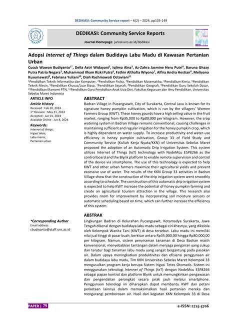 Pdf Adopsi Internet Of Things Dalam Budidaya Labu Madu Di Kawasan