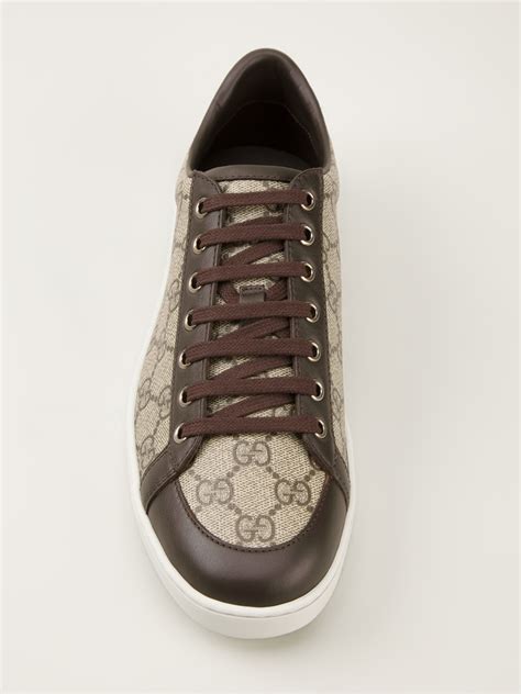 Gucci Monogram Sneakers In Brown Lyst