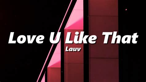 Lauv Love U Like That Sped Up Reverb Youtube