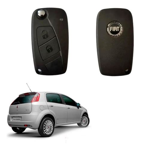 Carcaça Chave Canivete Fiat Punto Stilo Idea 2 Botões Preto