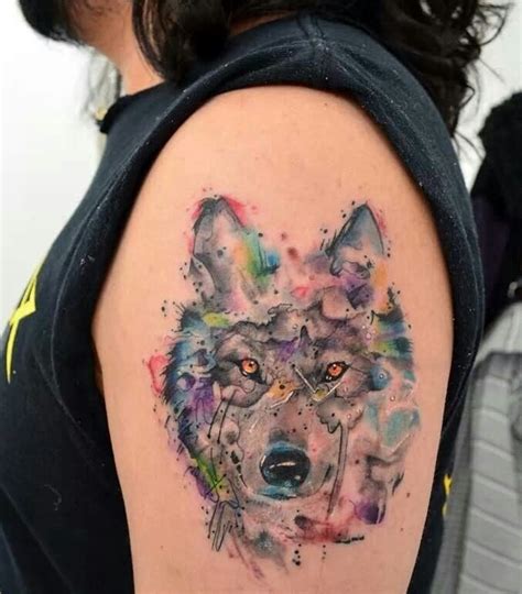 Watercolor Wolf Tattoo Designs, Ideas and Meaning - Tattoos For You