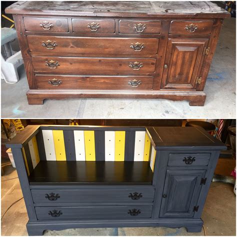 Dresser Turned Bench Dresser Decor Repurposed Furniture Entryway