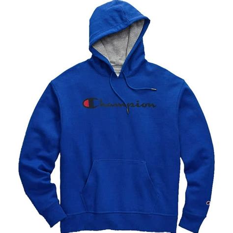 Champion Mens Powerblend Fleece Graphic Script Logo Pullover Hoodie