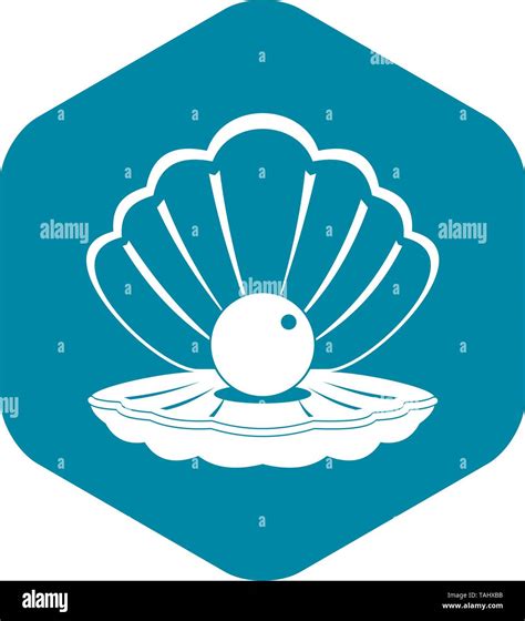 Pearl In A Sea Shell Icon Simple Style Stock Vector Image Art Alamy