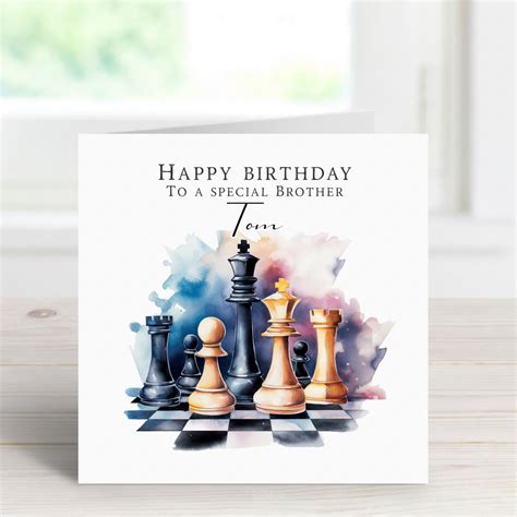 Chess Birthday Card Personalised Chess Lover Cards Beautifully Handmade Uk