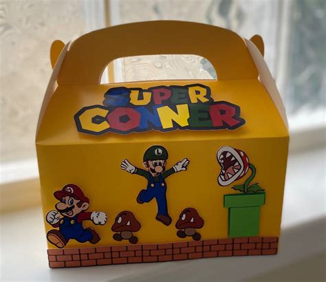 Mario Themed Party Decorations Super Mario Gable Favor Boxes Etsy