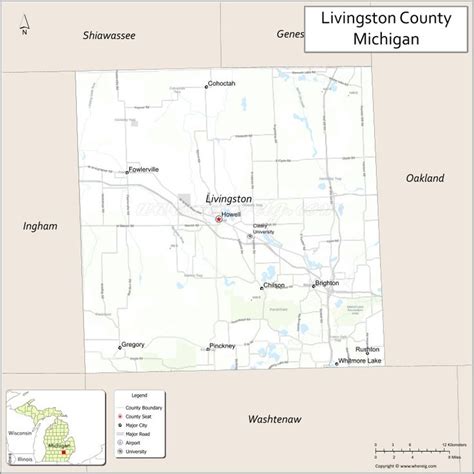 Map of Livingston County, Michigan