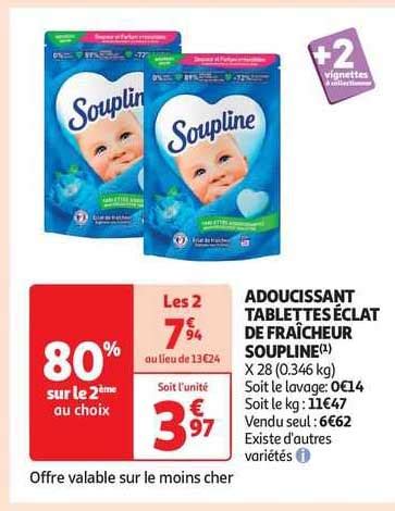 Promo Adoucissant Tablettes Clat De Fra Cheur Soupline Chez Auchan