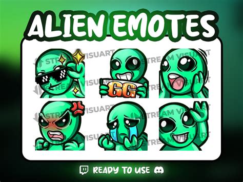 Alien Twitch Emotes Pack X Extraterrestrial Ufo Space Sci Fi