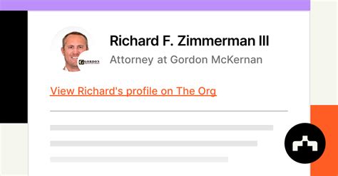 Richard F Zimmerman Iii Attorney At Gordon Mckernan The Org