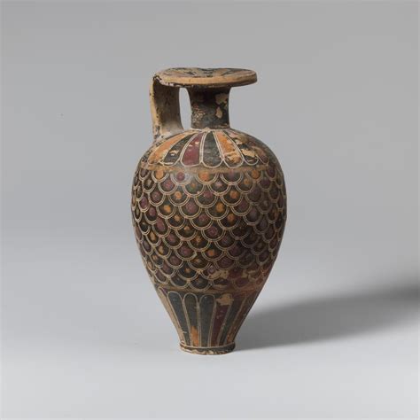 Terracotta Pointed Aryballos Oil Flask Greek Corinthian