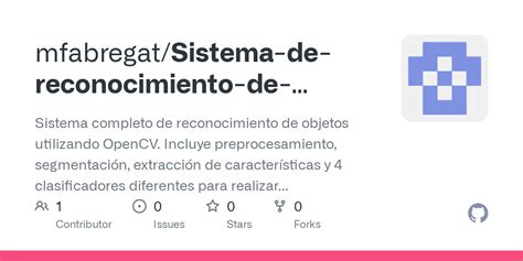 Github Mfabregat Sistema De Reconocimiento De Objetos Sistema