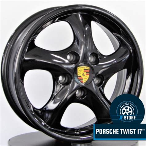 Jogo De Rodas Raw Classics Porsche Twist Aro 17 Duas Talas Preta