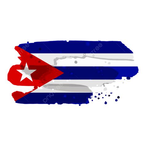 Bandera De Cuba Con Textura De Acuarela De Pincel Grunge Png Cuba Flag Bandera Cubana