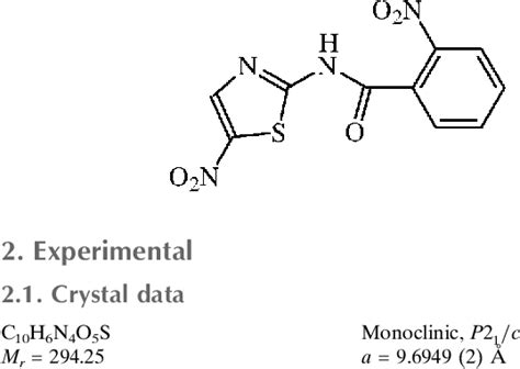 Table From Crystal Structure Of Nitro N Nitro Thiazol Yl