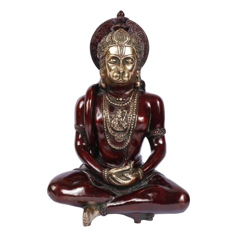 Brass World Big Brass Lord Hanuman Ji Meditation Murti Bajrangbali