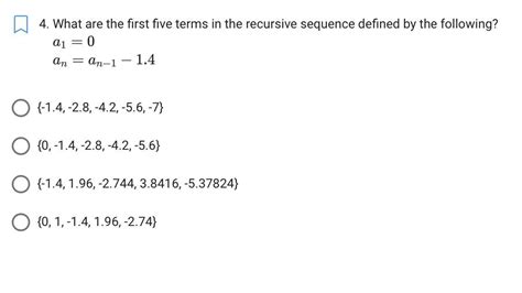 What Are The First Five Terms In The Recursive Sequence Defined By The