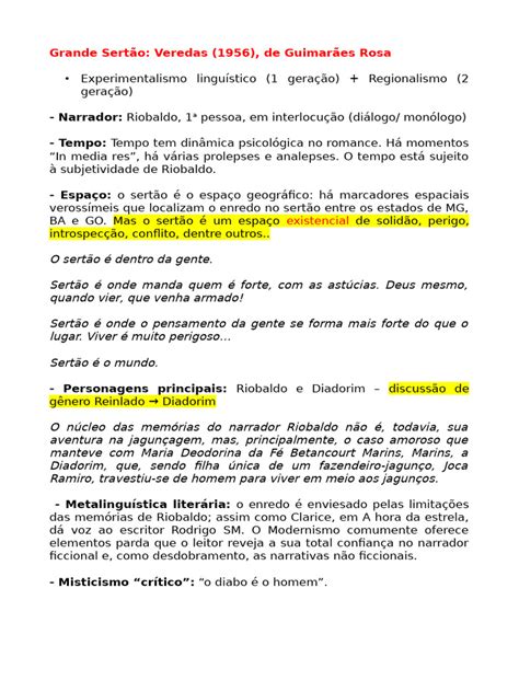 Análise de Grande Sertão: Veredas | PDF