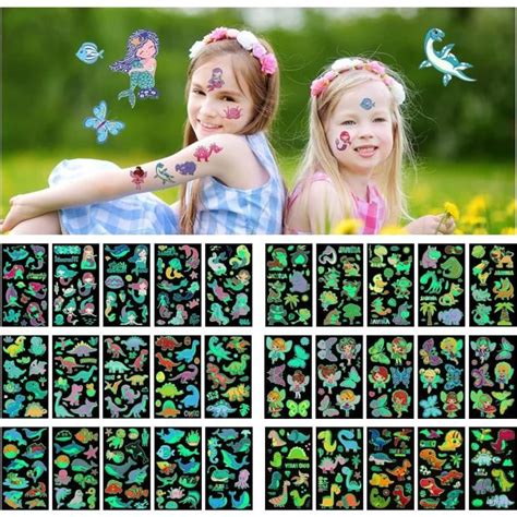 Tatouage Temporaire Pour Enfant 30 Pcs Lumineux Etanche Tatouage