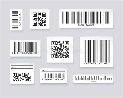 Qr Codes Und Strichcode Etiketten Vektor Abbildung Illustration Von