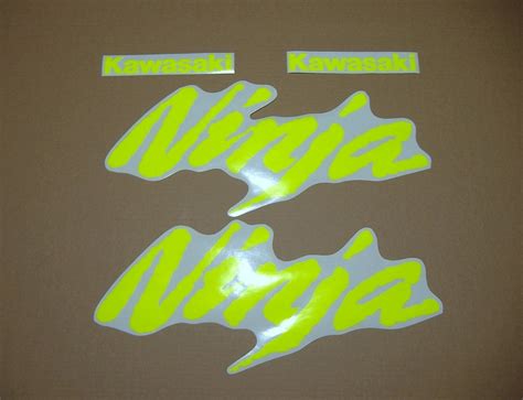 Kawasaki Zxr Big Ninja Logo Custom Neon Signal Yellow Decal Set