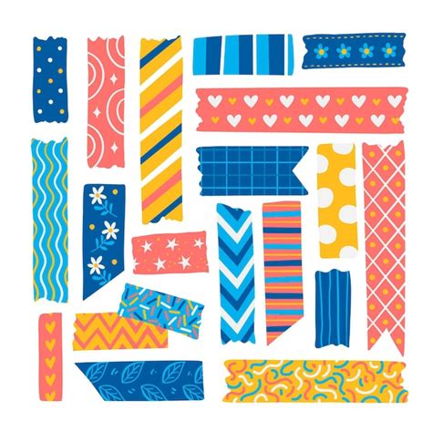 Colecci N De Cintas Washi Dibujadas A Mano Vector Gratis