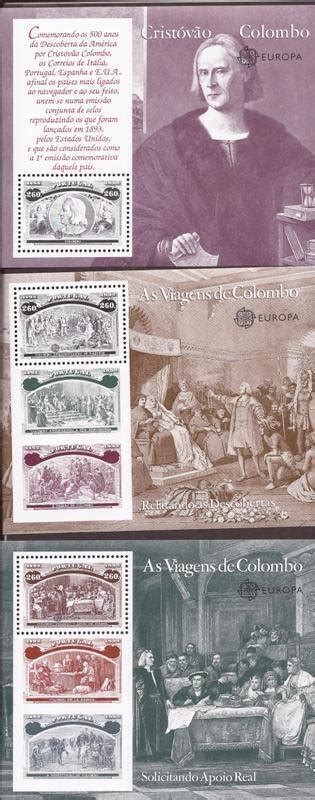 Portugal Voyages Of Christopher Columbus Sheet Set Mnh