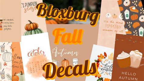 Roblox Bloxburg Fall Aesthetic Decal Codes Youtube