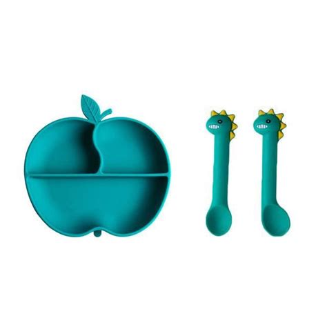 Assiette En Silicone Pour Enfants Ywei Set Bleu Vert Rose