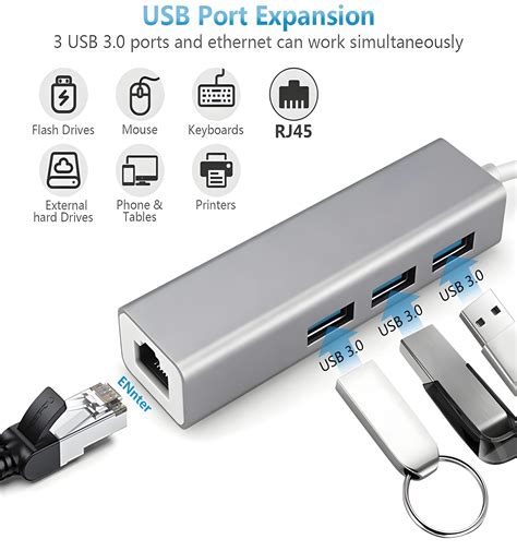 Usb 31 Type C To Multi Function Lan Adapter With Gigabit Ethernet Adapter Rj45 101001000mbps