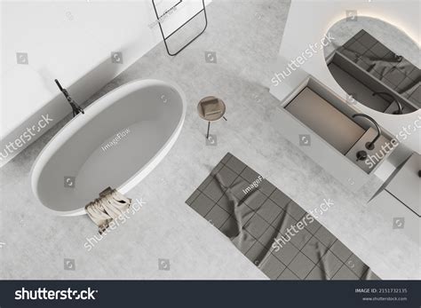 Top View Bathing Room Interior Bathtub Stock Illustration 2151732135 ...