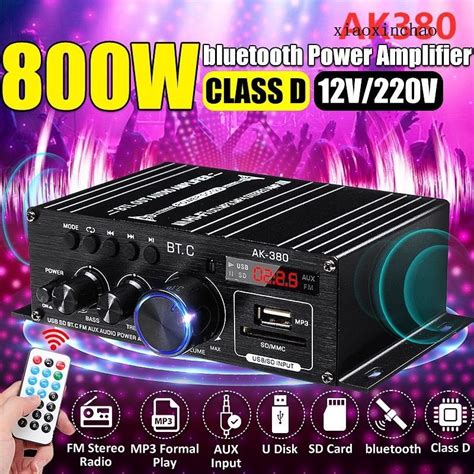 AK380 AK280 AK170 800W Amplificador De Potência Hifi 12V Estéreo Para