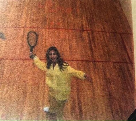 Linda Thompson Playing Racquet Ball On The Court At Graceland