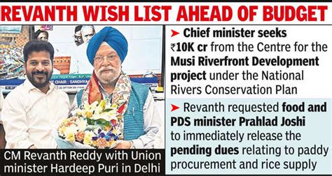 Musi Cleaning Telangana CM Seeks Rs 28 000 Crore From Centre For Musi