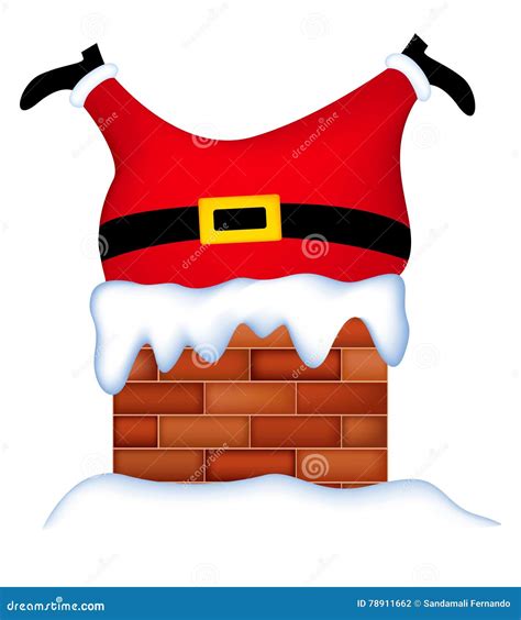 Santa stuck in chimney stock illustration. Illustration of laughing ...