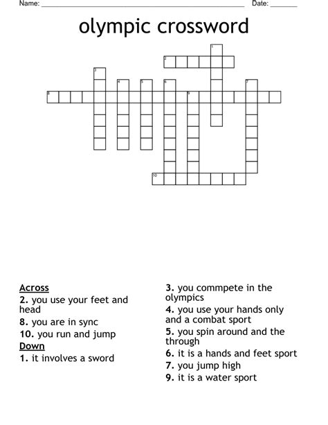 2024 Olympic Host City Crossword Sonia Oriana