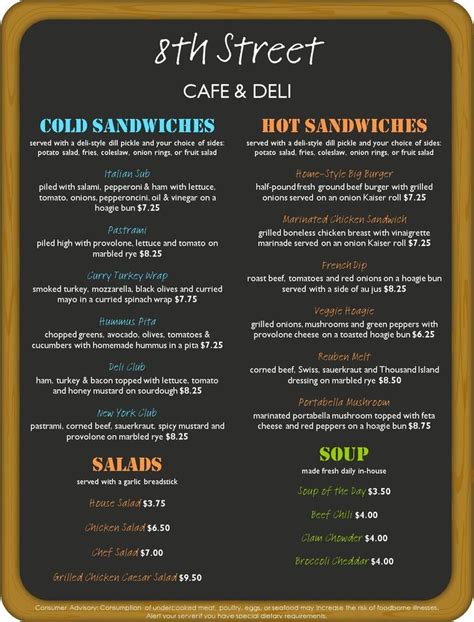 Nyc Deli Menu Musthavemenus Menu Maker Deli Cold Sandwiches