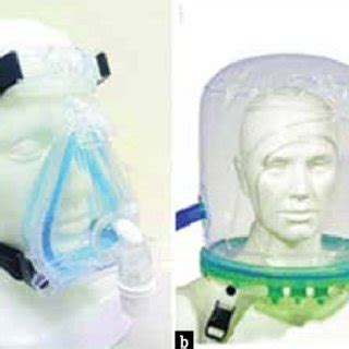 Ventilatory methods used for the oxygen therapy. (a) Oronasal mask; (b ...